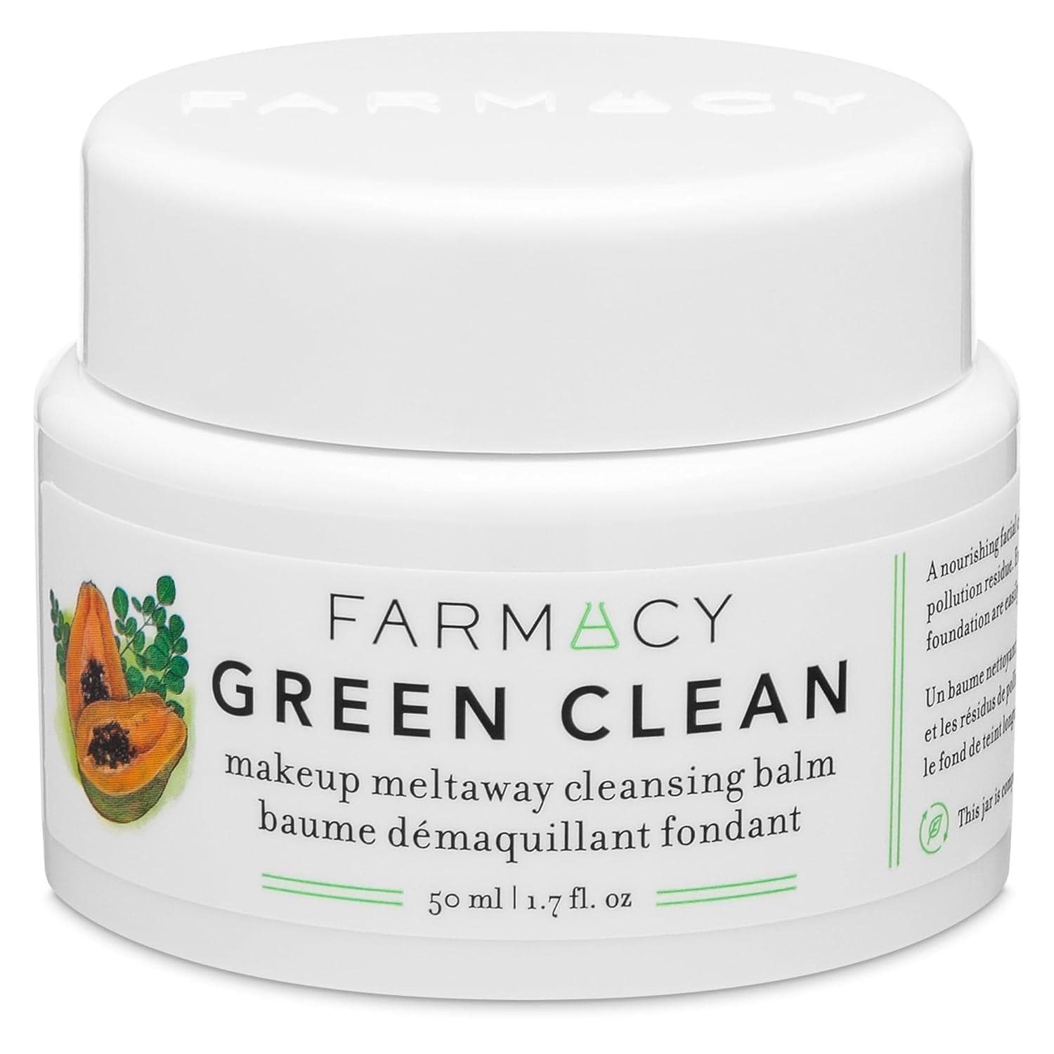 Farmacy Natural Cleansing Balm – Green Clean Makeup Remover Balm – Effortlessly Removes Makeup and SPF – Travel Size 1.7oz Makeup Cleansing Balm