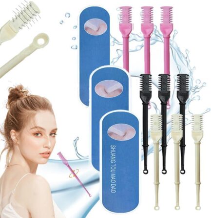 2-in-1 Nasal Hair Cutter, Nasal Hair Cutter,2024 New Double Sided Nose Hair Knife, 360° Rotating Nose Hair Clipper, Manual Nose Hair Trimmer with Ear Picker(Three colors,9pcs)