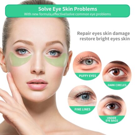 BREYLEE Aloe Vera Eye Mask 60 Pcs - Puffy Eyes and Dark Circles Treatments Look Younger and Reduce Wrinkles and Fine Lines Undereye, Improve and Firm eye Skin - Pure Natural Material Extraction - Image 2