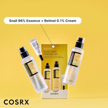 COSRX Glass Skin Starter Set, Advanced Snail 96 Mucin Power Essence (3.38 fl.oz*2) and Retinol 0.1 Cream Mini (0.1 oz), Daily Hydrating and Firming Skincare Kit for Beginners, Gift Set, Korean Skincare - Image 4