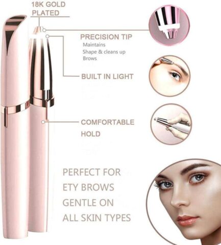 Electric Eyebrow Trimmer for women that you should include in your Beauty and Personal Care with led light that allows a precise Haircut without pain and instantly. - Image 3
