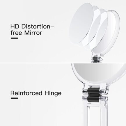 Handheld Magnifying Mirror, 20X/1X Travel Mirror 5.4  Double Sided Hand Mirror with Handle, Small Hand Held Mirror with Adjustable Handle, Travel Makeup Mirror with 20x Magnification - Image 5
