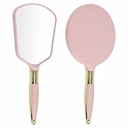 Handheld Mirror with Handle, for Vanity Makeup Home Salon Travel Use (square, pink) - Image 6