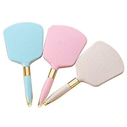 Handheld Mirror with Handle, for Vanity Makeup Home Salon Travel Use (square, pink) - Image 4