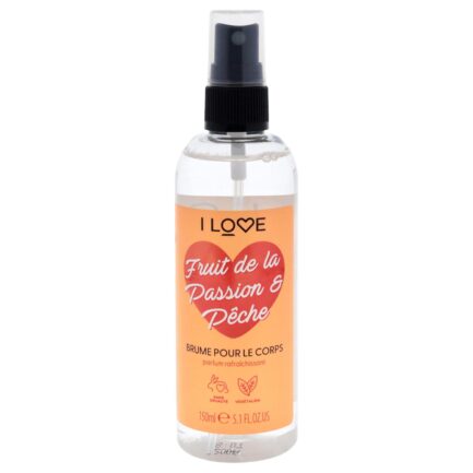 I Love Peachy Passionfruit Body Spritzer - Body Mist Fragrance with Natural Fruit Extracts - Long Lasting Body Spray - 5.07 oz