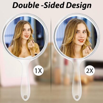 Sibba Magnifying Mirror Handheld Hand Held Handle Barber Cut Personal Hair Cutting Haircut Multi-Purpose Cosmetic Makeup Magnification Mirrors See Back of Head Beauty Face Salon Stylist - Image 3