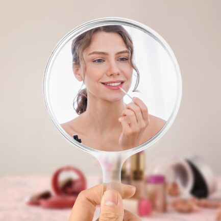Sibba Magnifying Mirror Handheld Hand Held Handle Barber Cut Personal Hair Cutting Haircut Multi-Purpose Cosmetic Makeup Magnification Mirrors See Back of Head Beauty Face Salon Stylist - Image 5