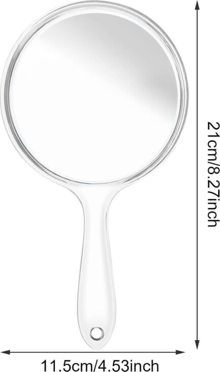 Sibba Magnifying Mirror Handheld Hand Held Handle Barber Cut Personal Hair Cutting Haircut Multi-Purpose Cosmetic Makeup Magnification Mirrors See Back of Head Beauty Face Salon Stylist - Image 2