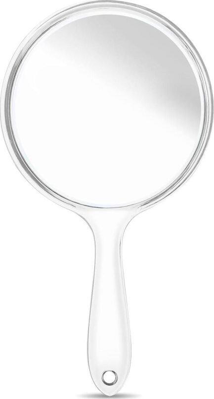 Sibba Magnifying Mirror Handheld Hand Held Handle Barber Cut Personal Hair Cutting Haircut Multi-Purpose Cosmetic Makeup Magnification Mirrors See Back of Head Beauty Face Salon Stylist