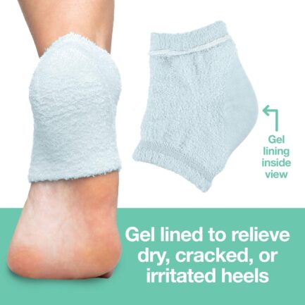 ZenToes Moisturizing Fuzzy Sleep Socks with Vitamin E, Olive Oil and Jojoba Seed Oil to Soften and Hydrate Dry Cracked Heels (Regular, Slate)2 Pair (Pack of 1) - Image 2