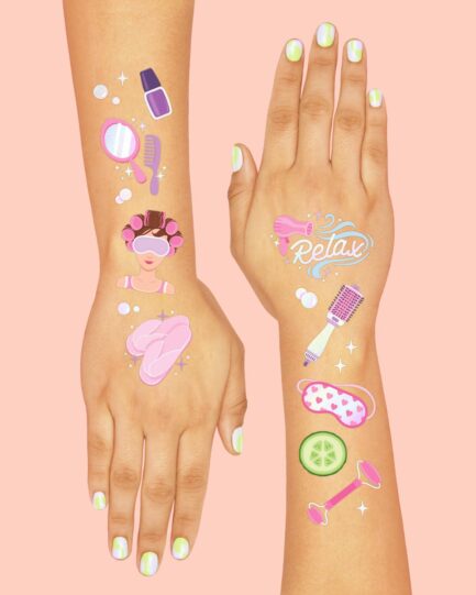 xo, Fetti Girls Spa Party Temporary Tattoos - 62 Styles | Slumber Party Birthday Supplies, Self Care Goodie Bag Favors, Cute Decorations, Easter Basket, Stocking Stuffer, Sleepover Accessory Activity - Image 4